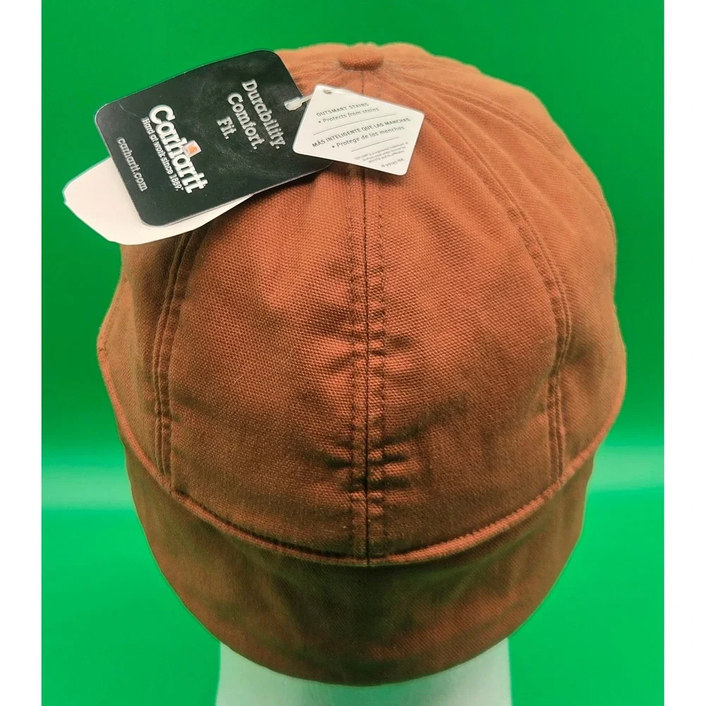 Carhartt A199 BRN Canvas Ear Flap Cap Brown Duck Workwear Hat M/L NWT NOS *Flaw*